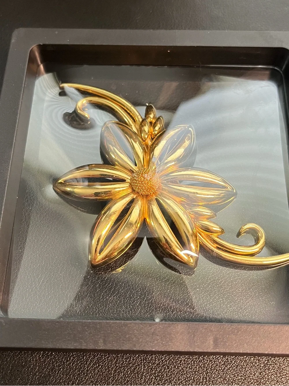 Monet Gold Floral Brooch